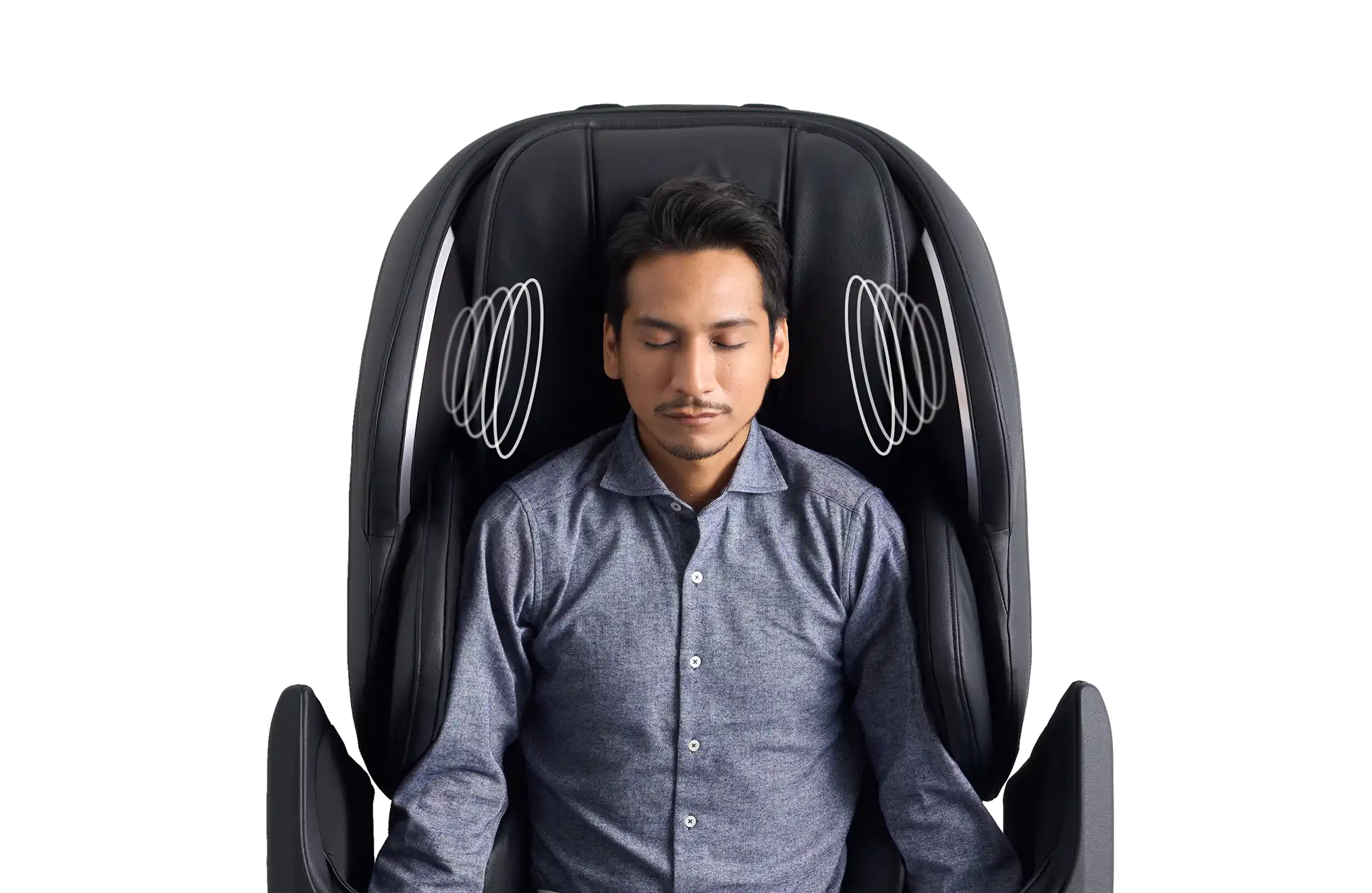 Fujiiryoki JP-4000 massage chair with built-in Bluetooth speakers for immersive audio experience